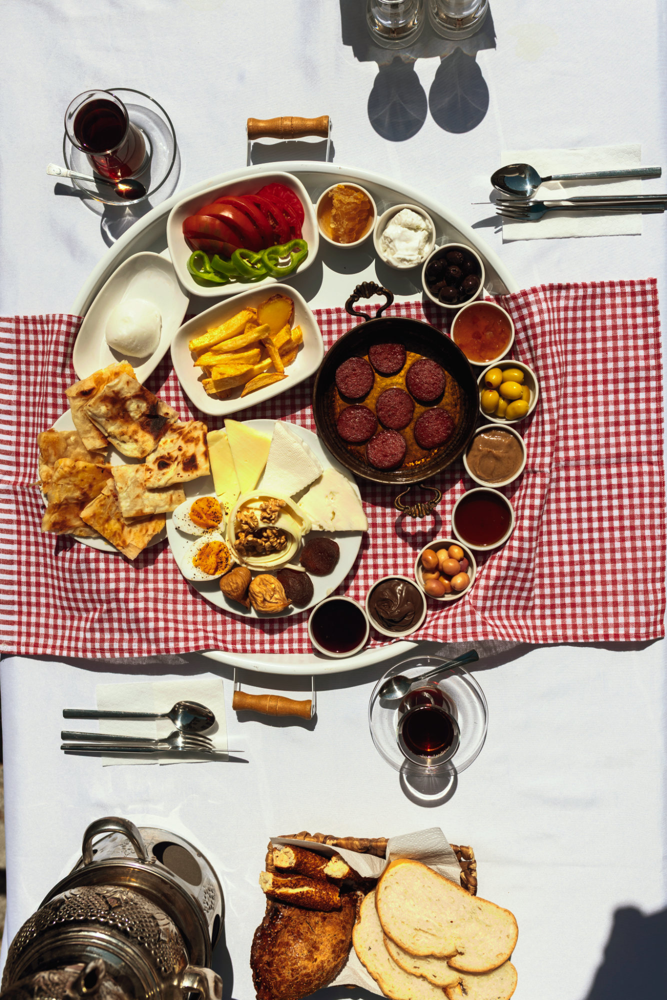 Aromatic Turkish tea served in traditional glass